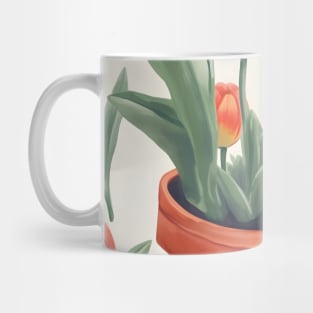 Tulip Trails: A Floral Leaf Design Mug